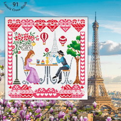 Love at First Stitch - Parisian Romance Cross-Stitch Pattern