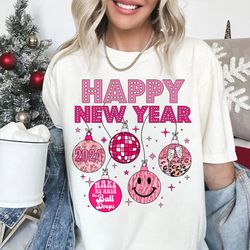 happy new year 2024 shirt, faux glitter new years shirt, disco ball shirt, cheers to 2024 shirt, wake me when the ball