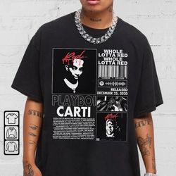 Playboi Carti Rap Shirt, Whole Lotta Red Album 90s Y2K Merch Vintage Rapper Hiphop Shirt, Retro Unisex Gift Shirt