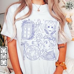 Doctor Who Doodle Art Shirt, Vintage Doctor Who Graphics Art Shirt, Retro Doctor Who Tattoo Shirt