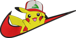 Nike Pikachu Pokemon Embroidery Design, Pikachu embroidery, Nike design, anime design, Digital download