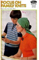 Knitting Pattern Singlets Shirts Tops Jumpers Blouses Family Patons 334 Vintage