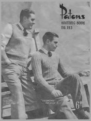 Knitting Pattern Mens Cardigans and Jumpers Patons Book 193 Vintage