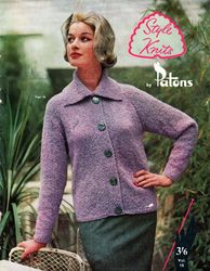 Knitting Pattern Womens Cardigans Patons Style Knits 18 Vintage