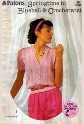 Knitting Pattern for Womens Patons 681 Springtime Vintage