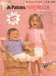 Vintage Knitting Pattern for Baby Cardigans Patons 7282
