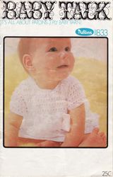 Vintage Knitting Pattern for Baby Cardigans Patons 833 Baby Talk