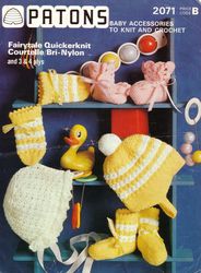 vintage baby accessories knitting and crochet pattern patons 2071 baby accessories