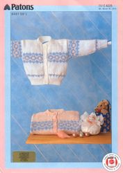 Vintage Knitting Pattern for Baby Cardigans Patons 4225 Cardigan