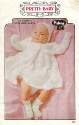 Vintage Jacket Dress Knitting Pattern for Baby Patons 836 Pretty Baby