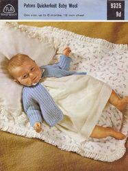 Vintage Knitting Pattern for Baby Cardigans Patons 9325