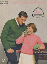 Vintage Knitting Pattern for Family Cardigans Patons 657 Family Cardigans