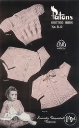 Vintage Coat Dress Etc Knitting Pattern for Baby Patons R.12 Specially Requested Reprints