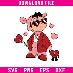 Bad Bunny Valentine Svg, Bad Bunny Svg, Valentine Svg, Valentine's Day Svg, Baby Bad Bunny Svg, Benito Svg -Digital File