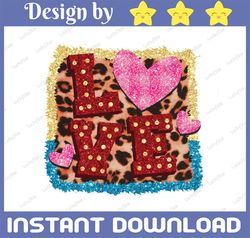 Valentine PNG, Valentine Sublimation Design, Love PNG Sublimation Design, Love Heart Leopard Print PNG, Valentine's Day