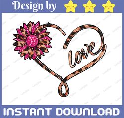 Love Heart PNG, Love Sunflower PNG, Love Hear Leopard PNG, Digital Download,