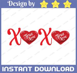 Xoxo True Love Heart Svg, True Love PNG, Heart Xoxo SVG,  Red Xoxo Heart, Valentine's Day
