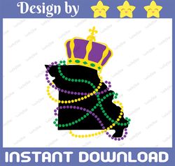 Missouri Mardi Gras svg cut file with King Crown and Beads