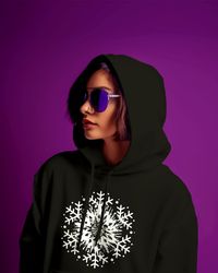Women's Hoodie Print 'Forest' Black clothing Street wear Yoga clothes for women Warm hoodie