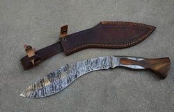 Damascus Artistry Hand Forged Damascus Knife 14 inches Handcrafted Damascus Blades Set Kukri Bowie and Hunting Knife