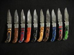 BM's Exclusive: 10 Damascus Steel Pocket Knives for Hunting with Sheath Bundle