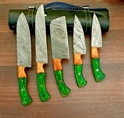 professional damascus kitchen knives, professional chef set - blademaster