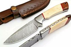 Handmade Custom Damascus Steel Hunting Knife | Fixed Blade, Full Tang | Unique Gift for Him | Premium Quality