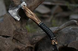 Premium Handmade Viking Axe: Custom Carbon Steel Hatchet for Valhalla Enthusiasts | Unique Gift for Him BM-1249