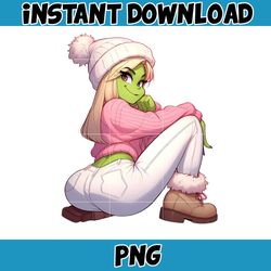 Pink Girl Grinch Png File,Cute Grinch File, Grinchmas Png, Grinchy Png UNIQUE Designs, Cute Grinchy File Png T-shirt Des