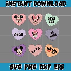 Designs Cartoon Valentine Svg, Be My Valentine Svg, Mouse And Friend Character Movie Svg (38)