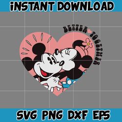 Designs Cartoon Valentine Svg, Be My Valentine Svg, Mouse And Friend Character Movie Svg (5)