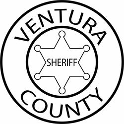 VENTURA COUNTY SHERIFF-LAW ENFORCEMENT PATCH VECTOR FILE Black white vector outline or line art file
