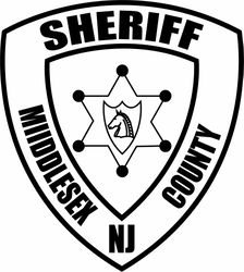 MIDDLESEX COUNTY SHERIFF,S OFFICE LAW ENFORCEMENT PATCH VECTOR FILE Black white vector outline or line art file