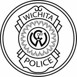 WICHITA POLICE DEPARTMENT PATCH VECTOR FILE Black white vector outline or line art file