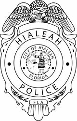 CITY OF HIALEAH POLICE BADGE LINE ART VECTOR FILE 2 Black white vector outline or line art file