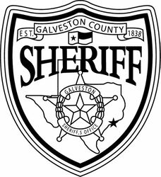 GALVESTON COUNTY SHERIFF,S OFFICE LAW ENFORCEMENT PATCH VECTOR FILE Black white vector outline or line art file