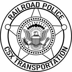 RAILROAD POLICE PATCH VECTOR FILE 2 Black white vector outline or line art file