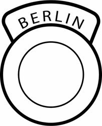 BERLIN INFANTRY BRIGADE BRITISH ARMY CAP BADGE VECTOR FILE Black white vector outline or line art file