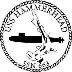 USS HAMMERHEAD SSN 663 ATTACK SUBMARINE PATCH VECTOR FILE Black white vector outline or line art file