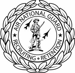 AIR NATIONAL GUARD RECRUITING RETENTION PATCH VECTOR FILE Black white vector outline or line art file