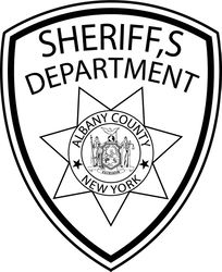 ALBANY COUNTY SHERIFF LAW ENFORCEMENT PATCH VECTOR FILE Black white vector outline or line art file