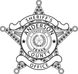 ANDERSON COUNTY SHERIFF,S OFFICE LAW ENFORCEMENT BADGE VECTOR FILE Black white vector outline or line art file