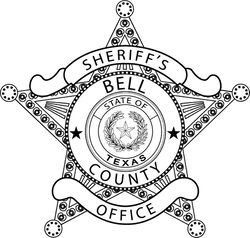 bell  COUNTY SHERIFF,S OFFICE LAW ENFORCEMENT BADGE VECTOR FILE Black white vector outline or line art file