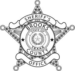 Brooks COUNTY SHERIFF,S OFFICE LAW ENFORCEMENT BADGE VECTOR FILE Black white vector outline or line art file
