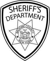 BROOME COUNTY SHERIFF LAW ENFORCEMENT PATCH VECTOR FILE Black white vector outline or line art file