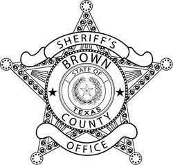 Brown COUNTY SHERIFF,S OFFICE LAW ENFORCEMENT BADGE VECTOR FILEBlack white vector outline or line art file