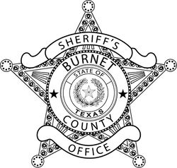 Burnet COUNTY SHERIFF,S OFFICE LAW ENFORCEMENT BADGE VECTOR FILE Black white vector outline or line art file