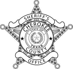 Cherokee COUNTY SHERIFF,S OFFICE LAW ENFORCEMENT BADGE VECTOR FILE Black white vector outline or line art file