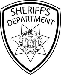 DELAWARE COUNTY SHERIFF LAW ENFORCEMENT PATCH VECTOR FILE Black white vector outline or line art file