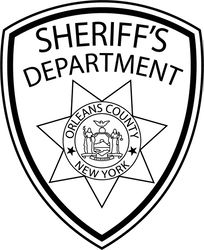 ORLEANS COUNTY SHERIFF LAW ENFORCEMENT PATCH VECTOR FILE Black white vector outline or line art file